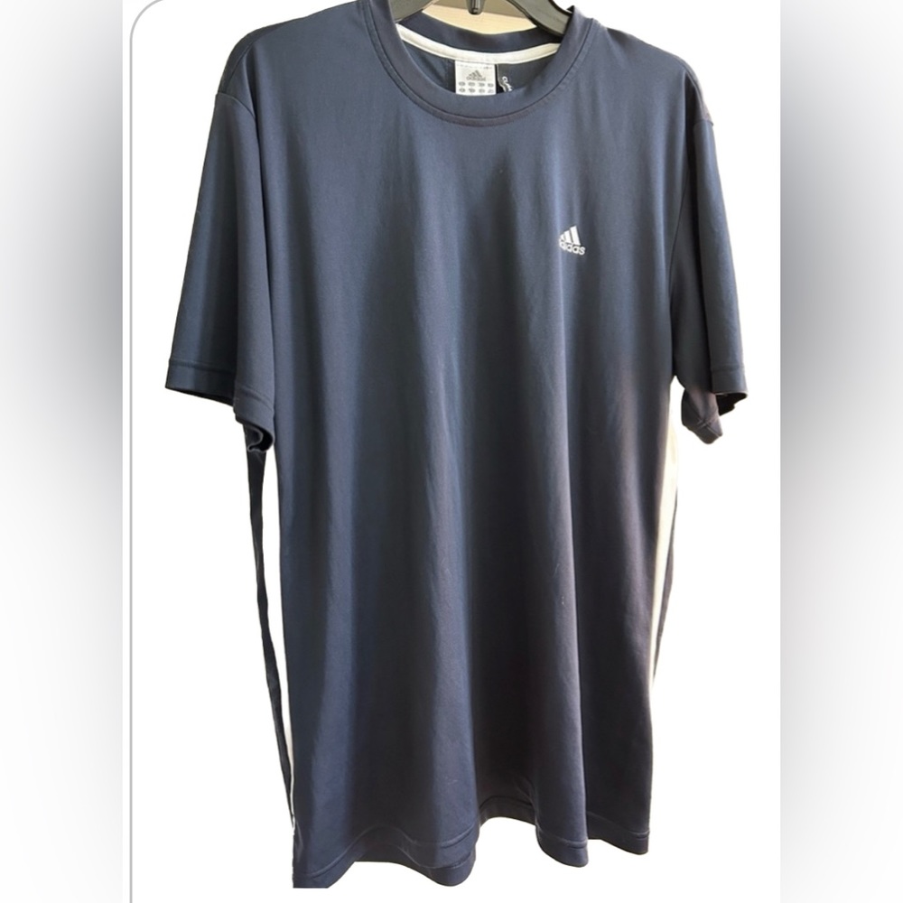 Adidas Climalite Navy Blue Stripes Shirt/Jersey - Large